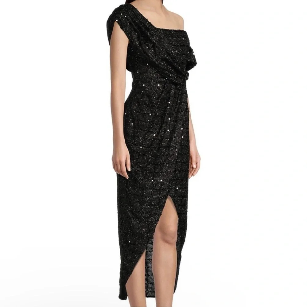 NWT Elliatt Esther Sequined Dress Black Midi Women’s XS Little Black Dress Prom